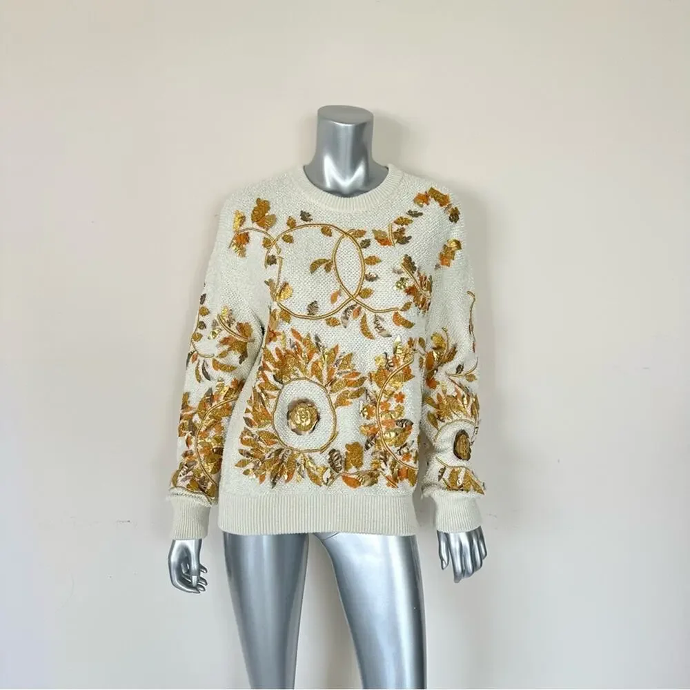 NEW!!! CHANEL 18C PARIS GREECE EMBROIDERED POOLOVER SWEATER FR 40 US 8